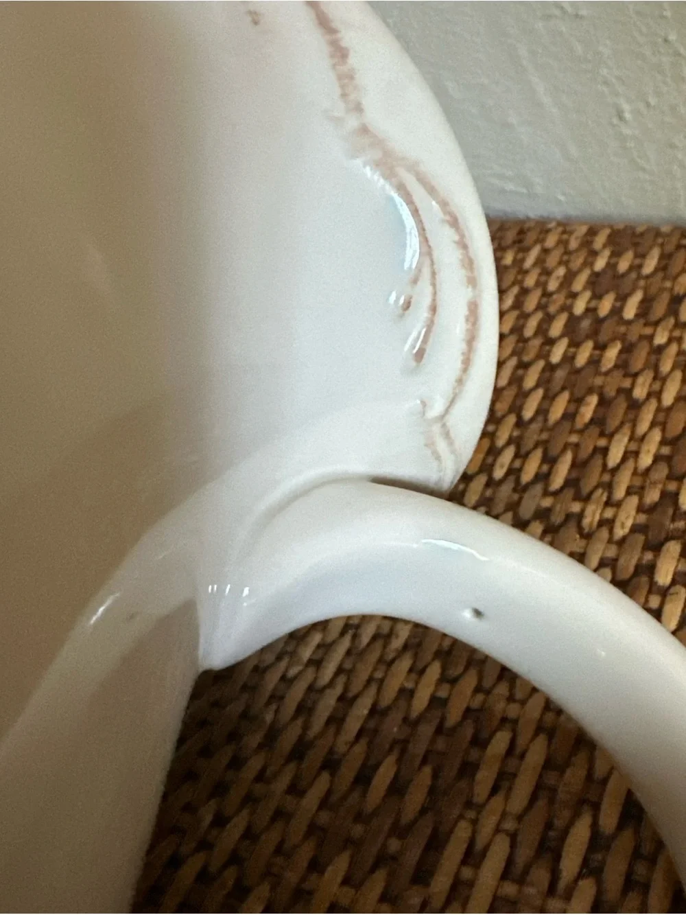 Southern Living Touch of Home Grandmacore Cream Ceramic 2 QT Pitcher cottage